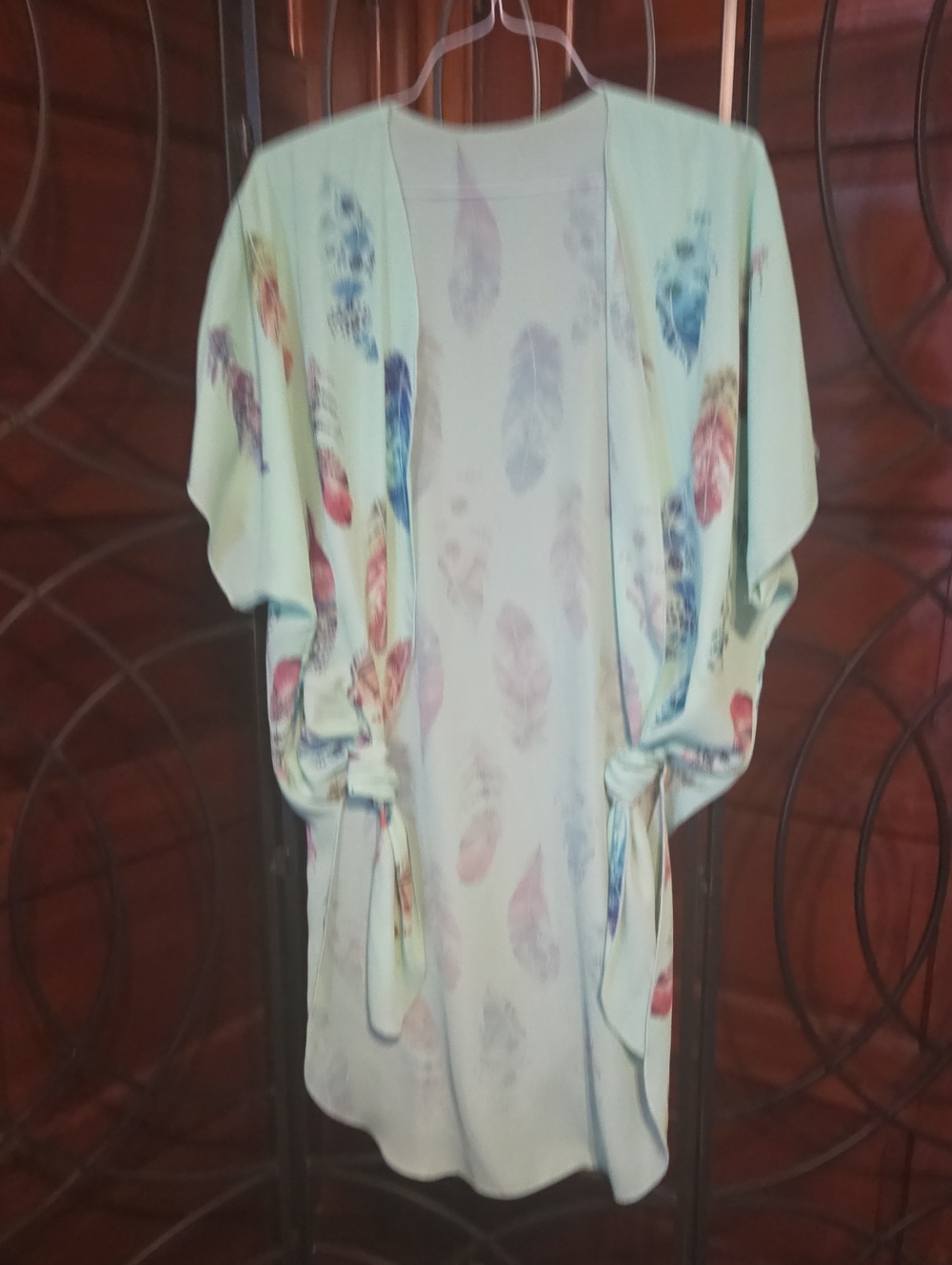 Light Mint Floral Kimono Cardigan - Women Tops